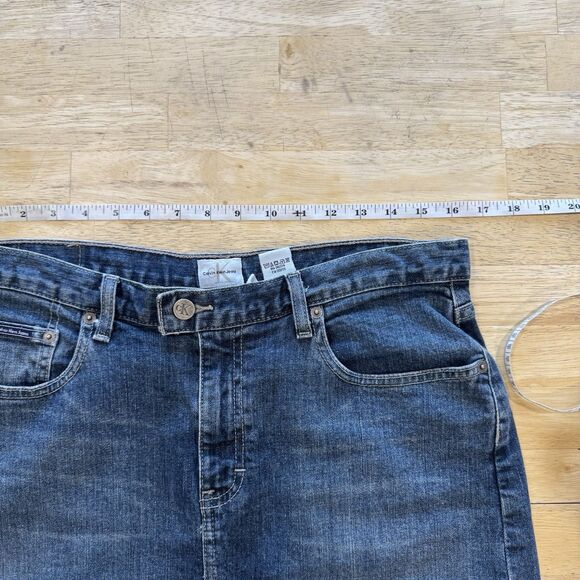 Calvin Klein Vtg. Y2k Denim Pencil Skirt Women's Size 10 Pockets Front Slit EUC - Picture 7 of 13